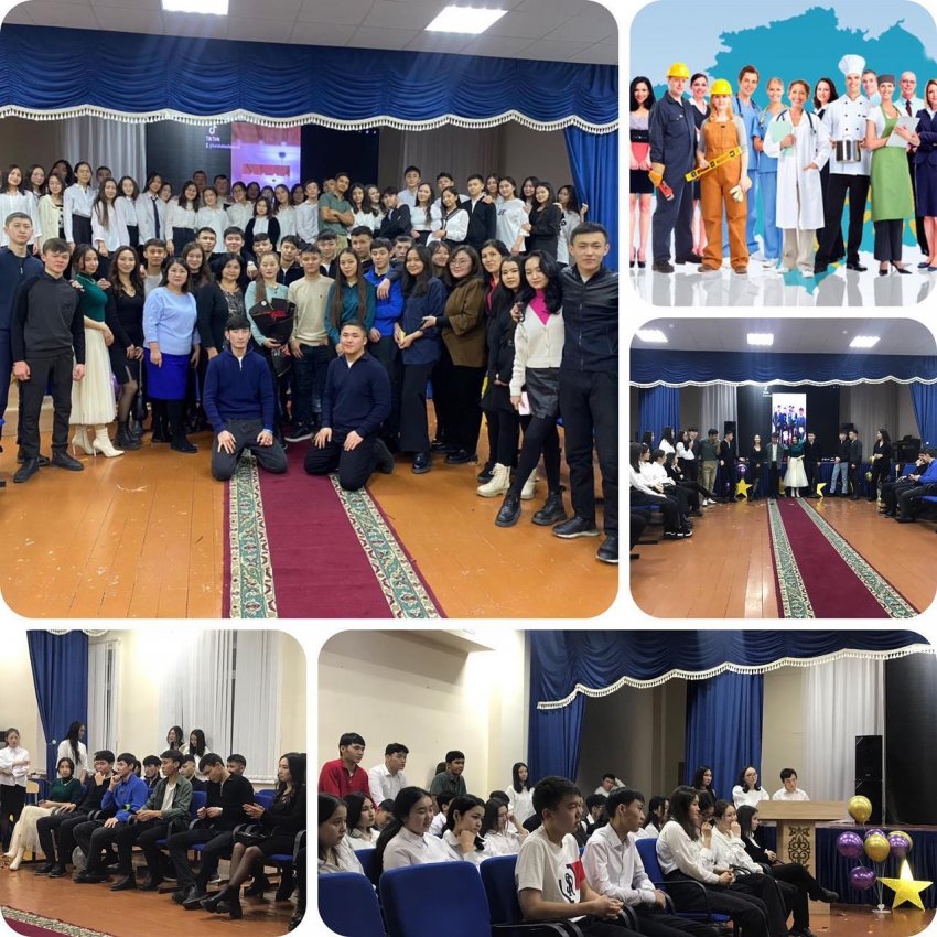 Кәсіптік бағдар беру бойынша "Alumni meeting” тақырыбында 9-11 сынып оқушыларымен мектеп түлектерімен кездесу